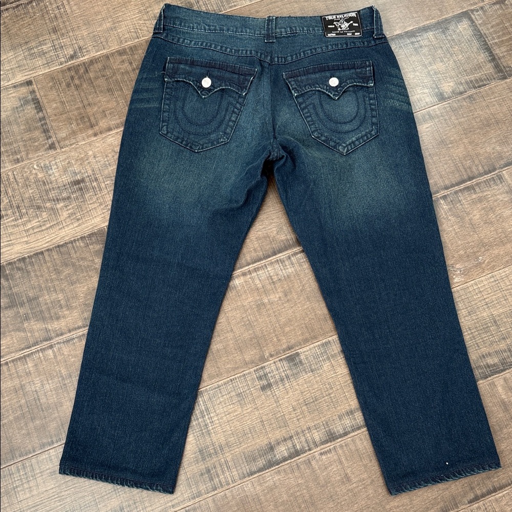 NWOT True Religion Dark Blue Relaxed Geno  slim jeans size 38